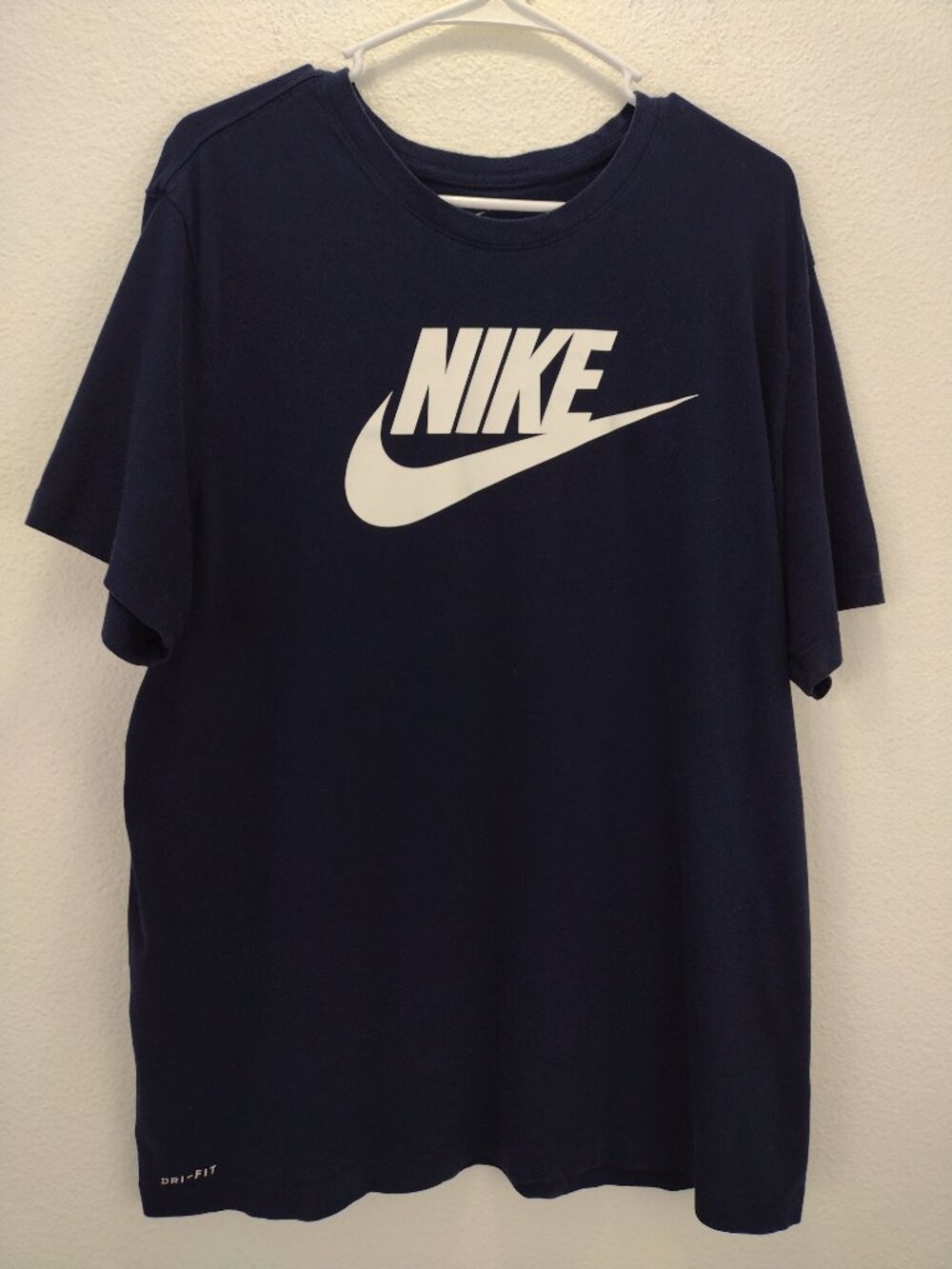 Nike Men's T-Shirt Blue XL Shoosh Logo Dri-Fit